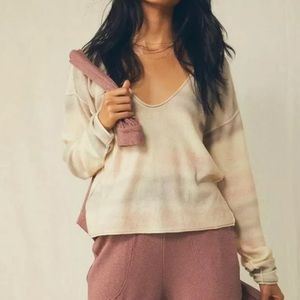 Free People Always Cashmere V Neck Sweater Neutral
